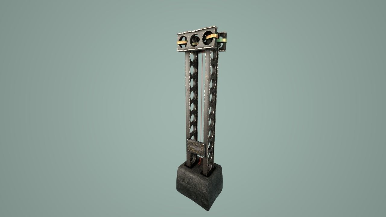 cyber punk light on pillar Low-poly 3D model_26