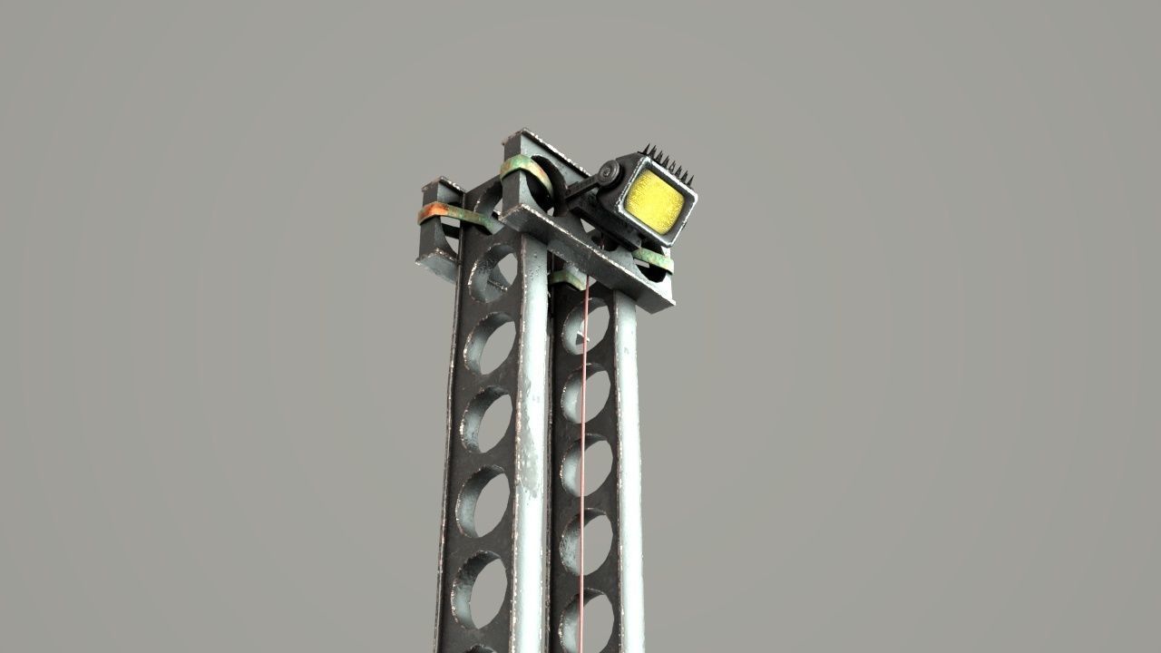 cyber punk light on pillar Low-poly 3D model_21