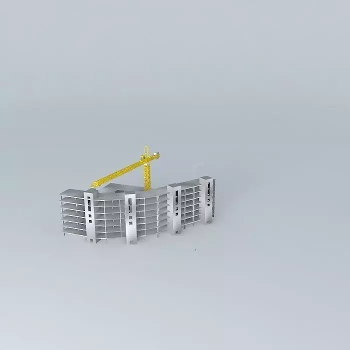 civil building with crane on top Free 3D model