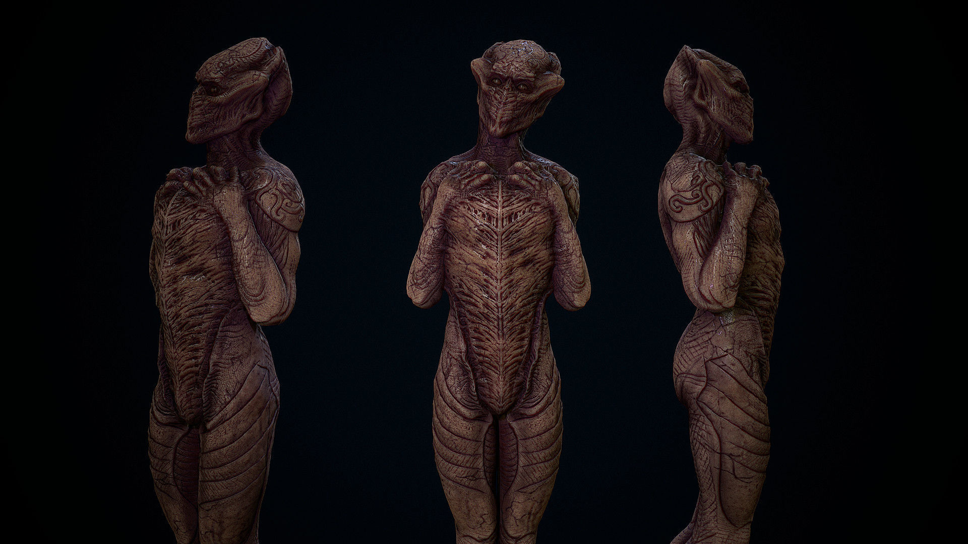 THe old one  ALien Low-poly 3D model_2