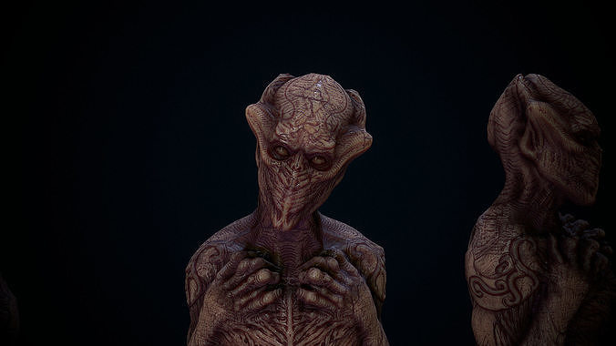 THe old one  ALien Low-poly 3D model