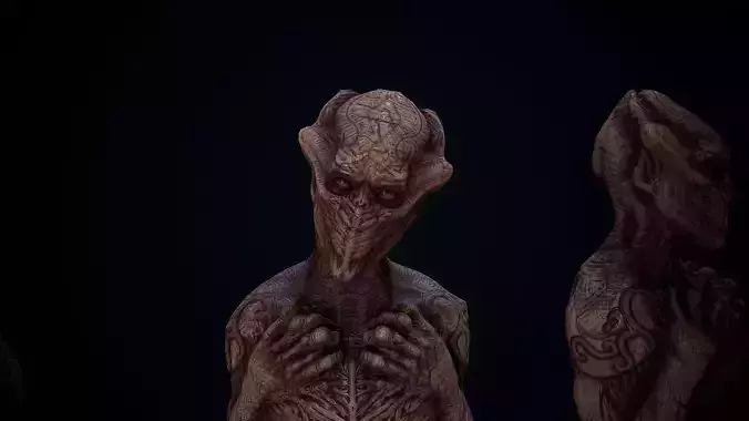 THe old one  ALien Low-poly 3D model