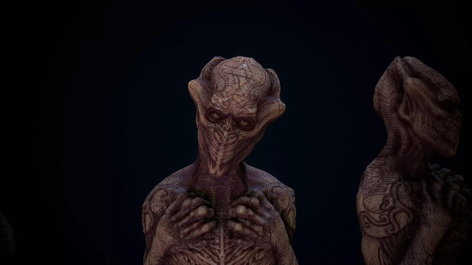 THe old one  ALien Low-poly 3D model_0