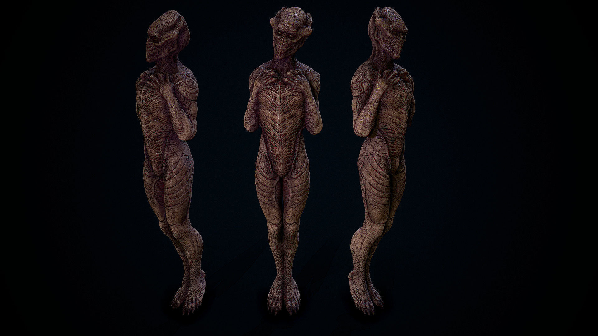 THe old one  ALien Low-poly 3D model_3
