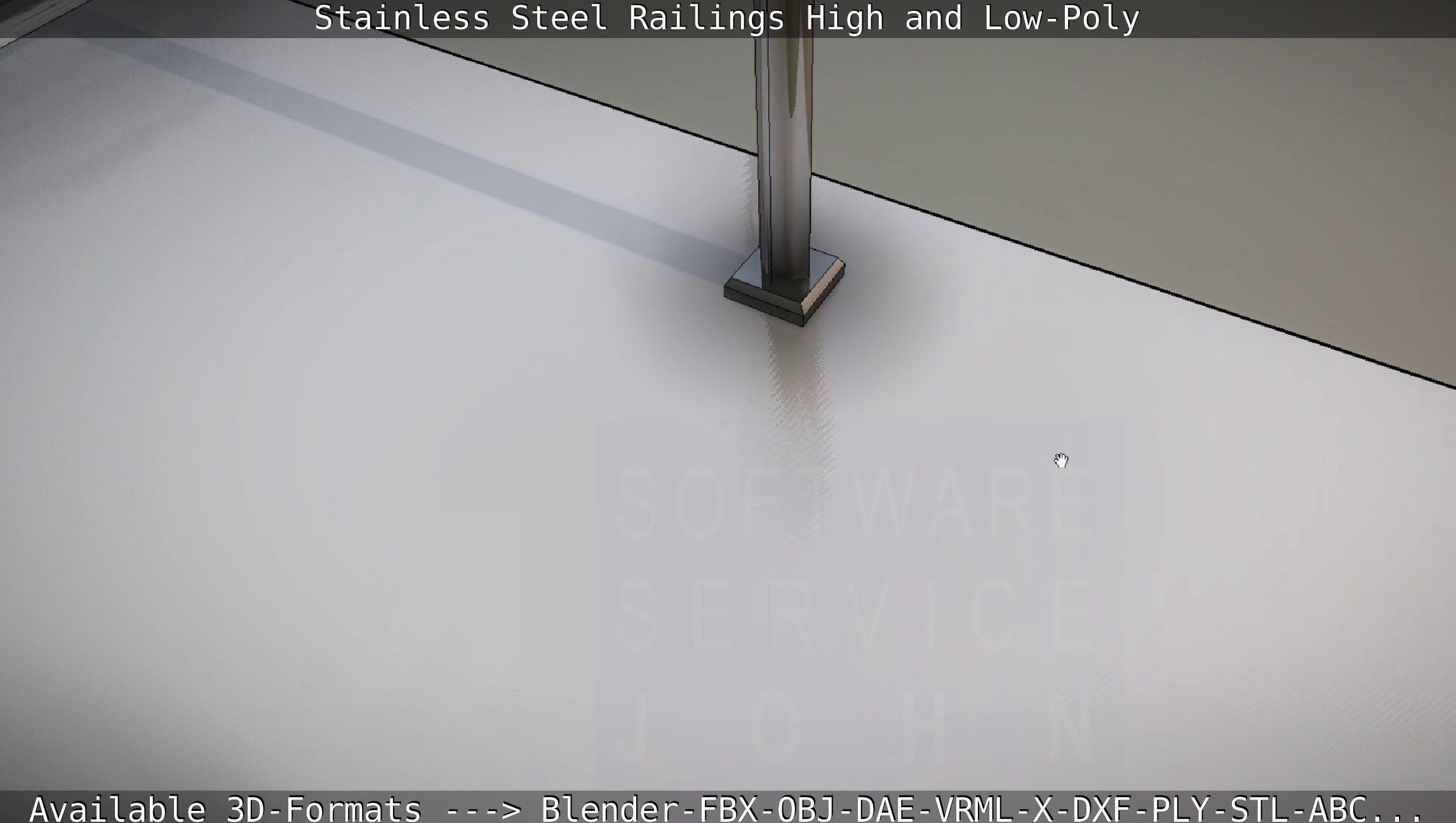 Stainless Steel Railings High and Low-Poly 3D model_76