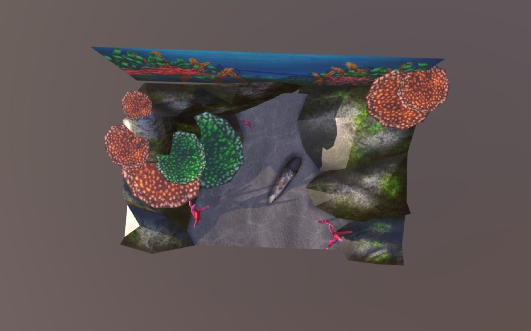 Aquarium Background Low-poly 3D model_1