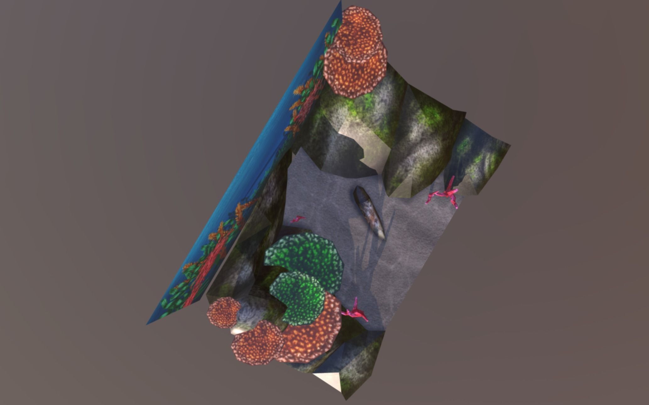 Aquarium Background Low-poly 3D model_4