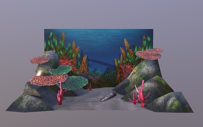 Aquarium Background Low-poly 3D model