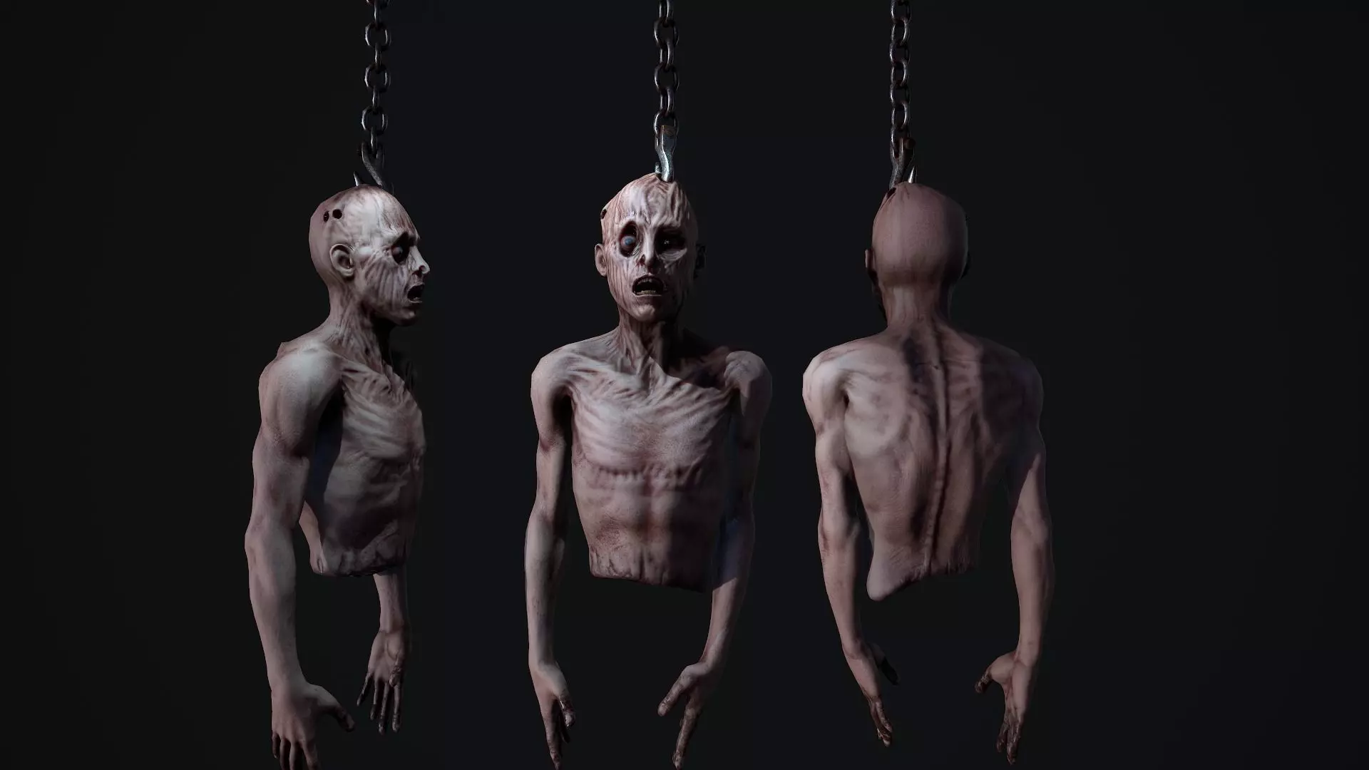 Creepy hanging man Low-poly 3D model_0