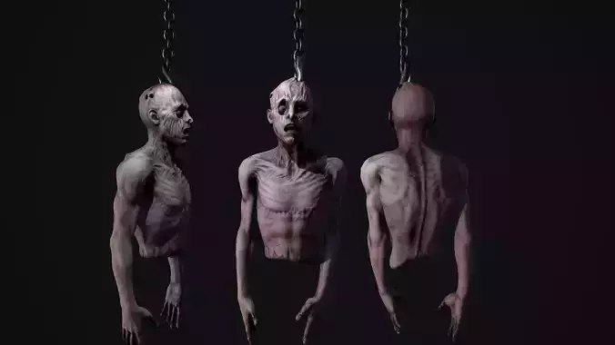 Creepy hanging man Low-poly 3D model