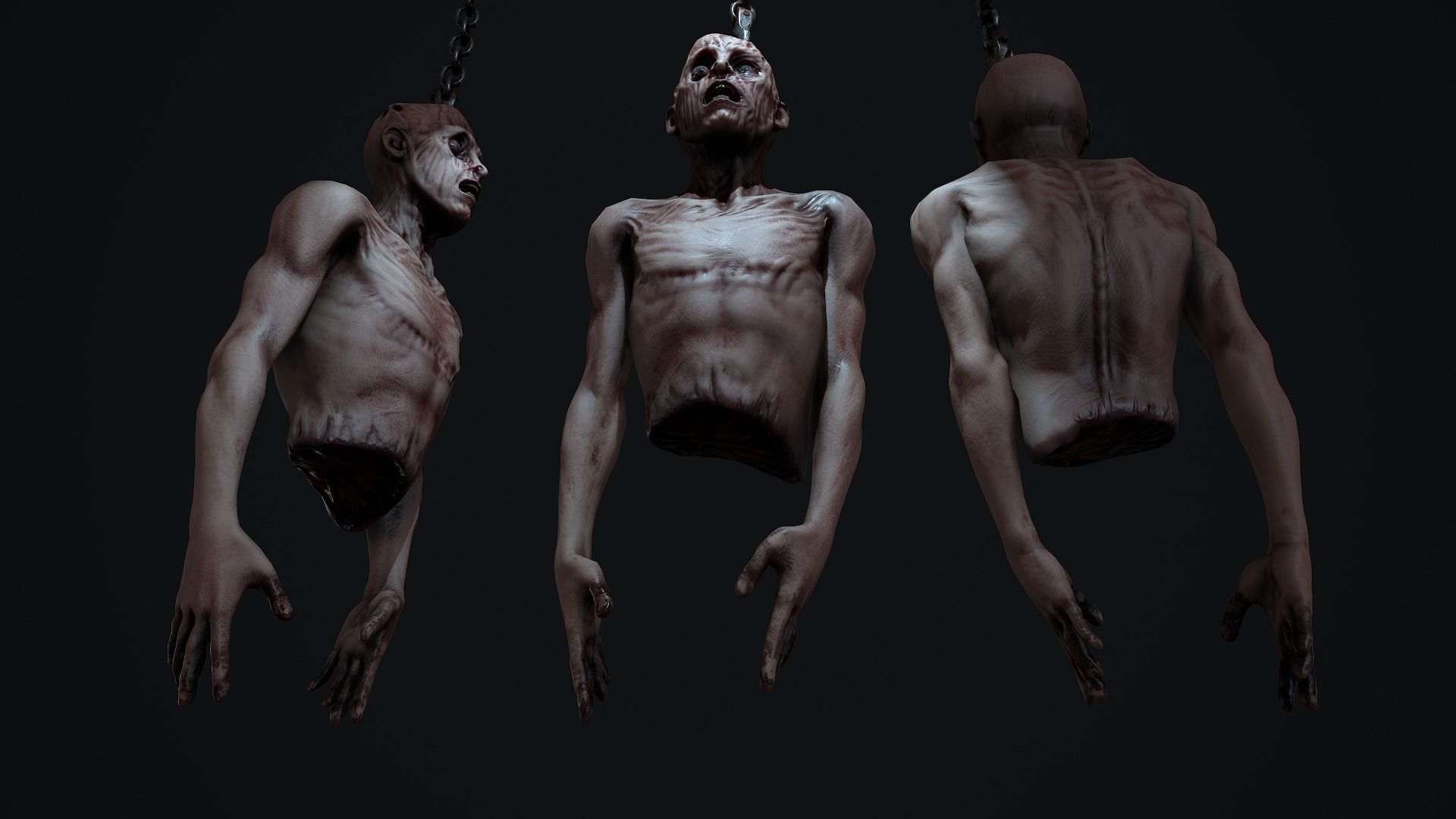 Creepy hanging man Low-poly 3D model_3
