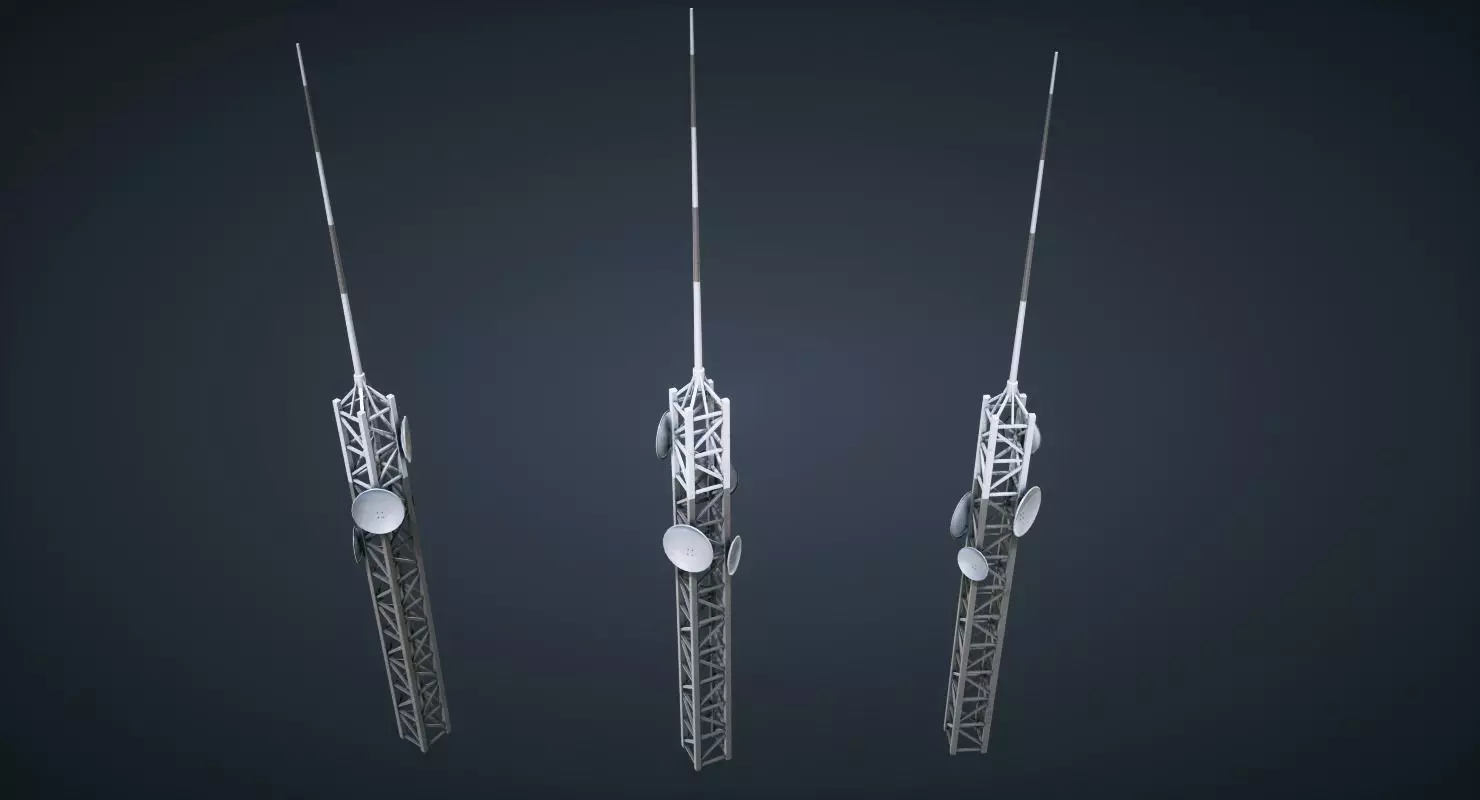 Mars KitBash - Antena Low-poly 3D model_0