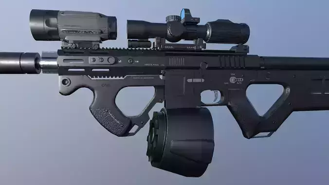 AR-15 Low Poly gun with scope