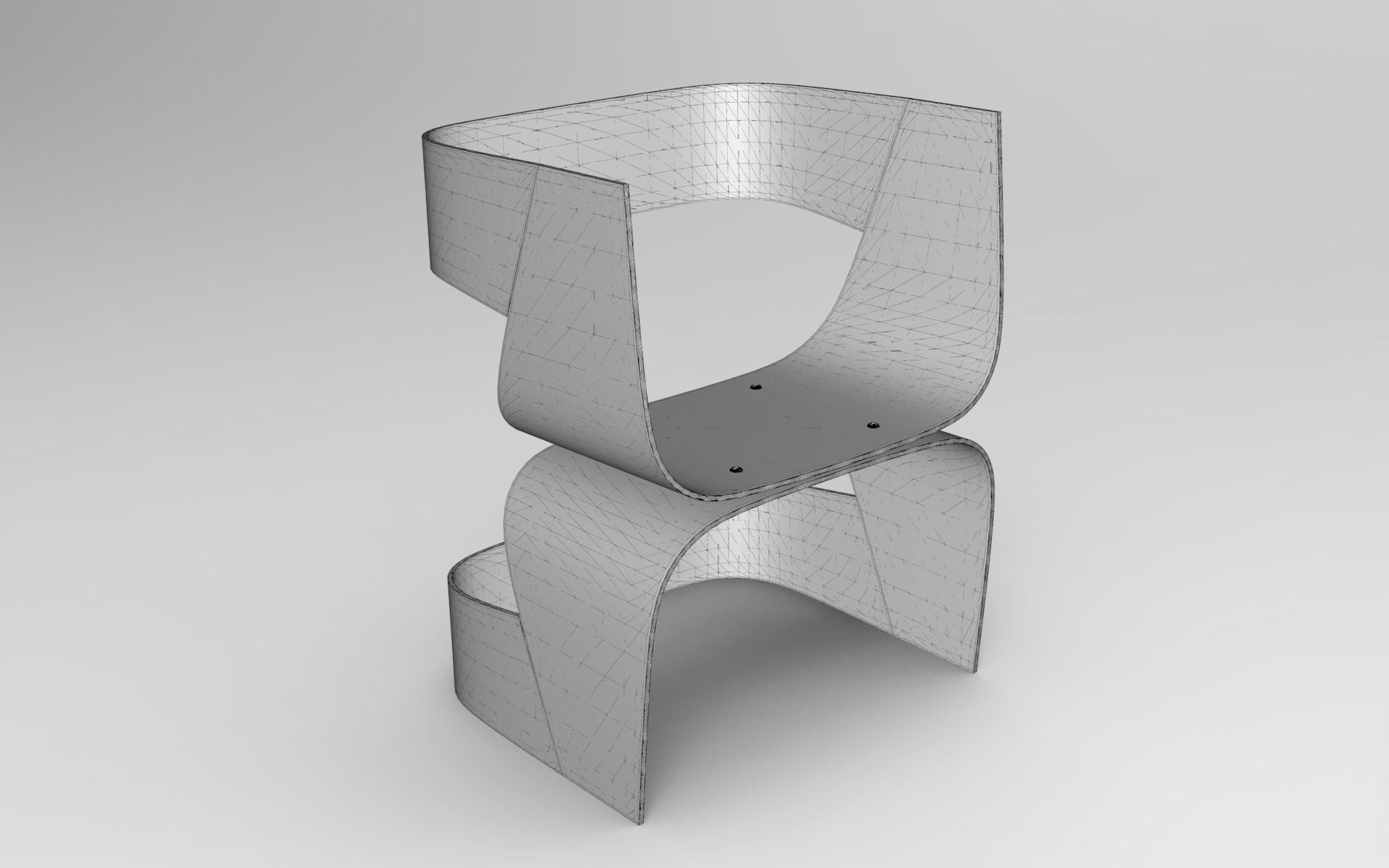 Endustrial Chair Low-poly 3D model_5