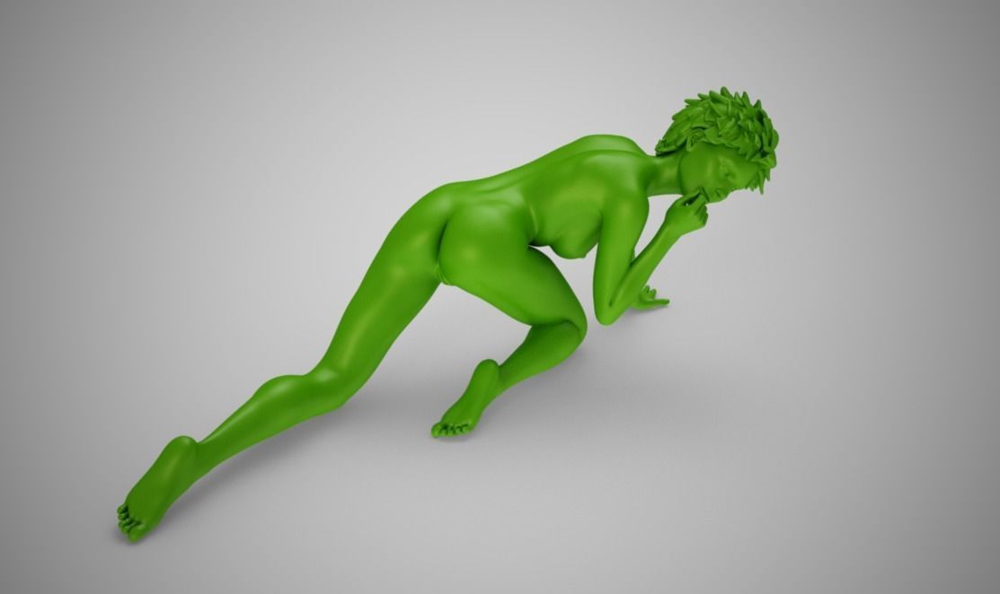 Crawling woman 3D print model_5