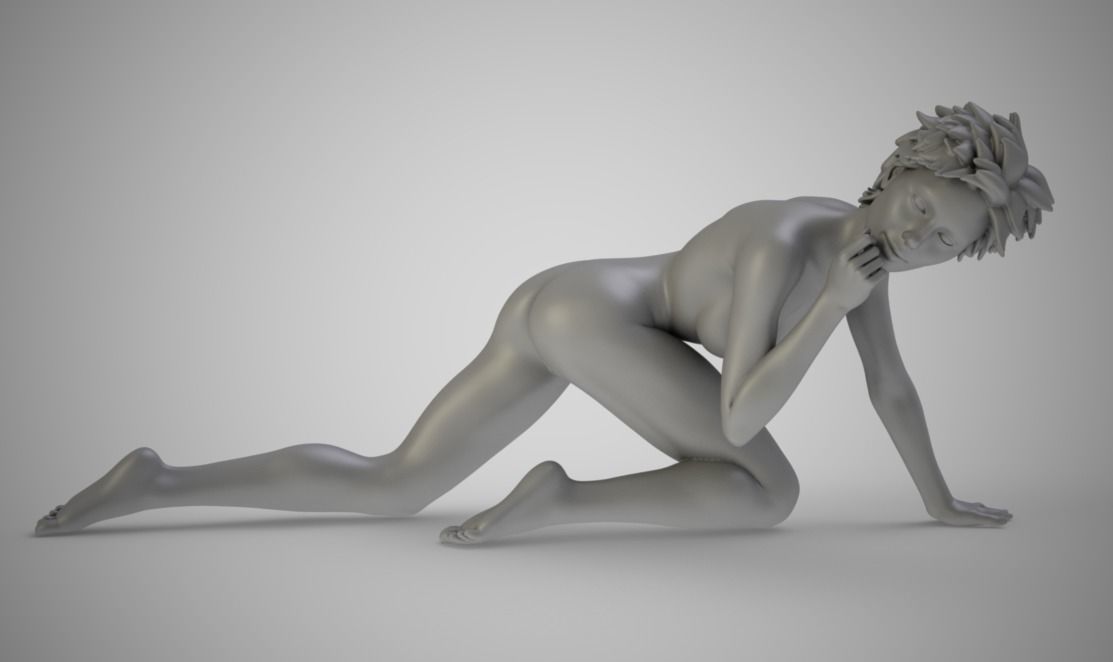 Crawling woman 3D print model_1