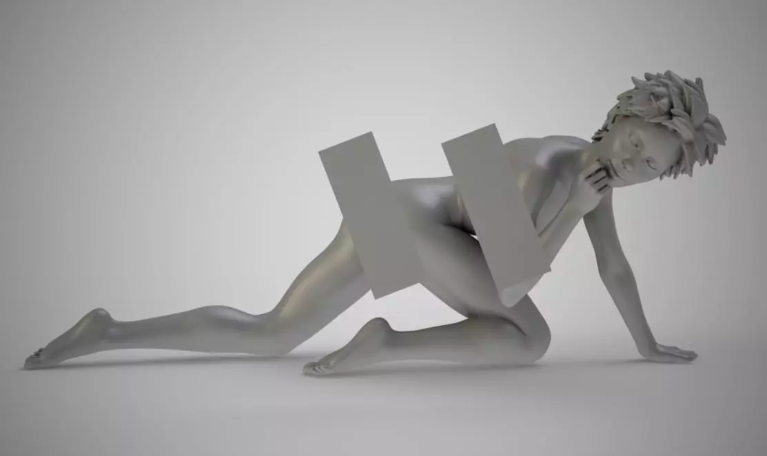 Crawling woman 3D print model_0