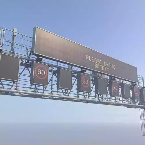 Electronic traffic information display Low-poly 3D model