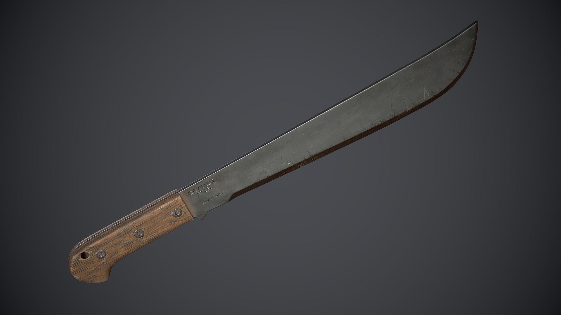 Machete knife Low-poly 3D model_18