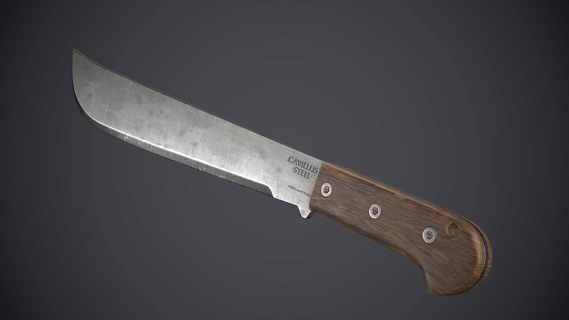 Machete knife Low-poly 3D model_12