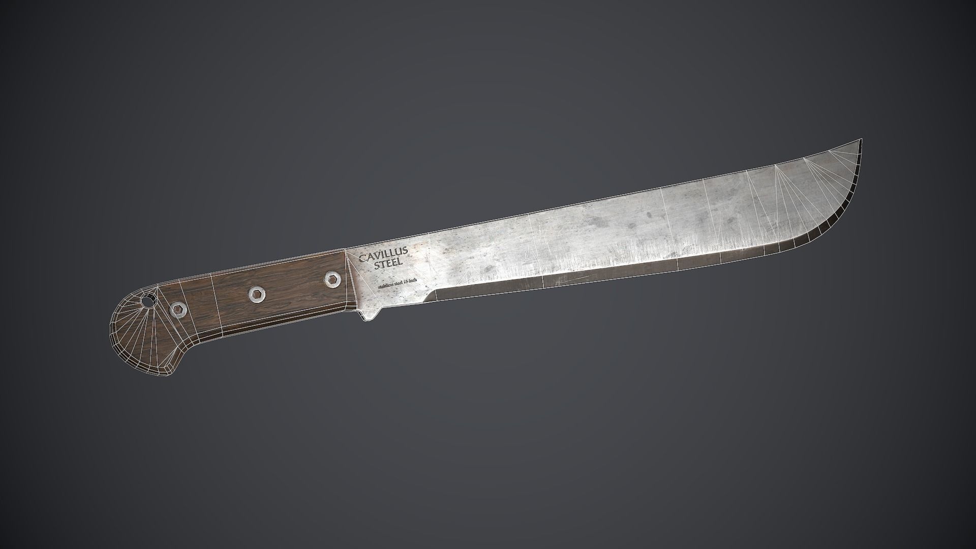 Machete knife Low-poly 3D model_7