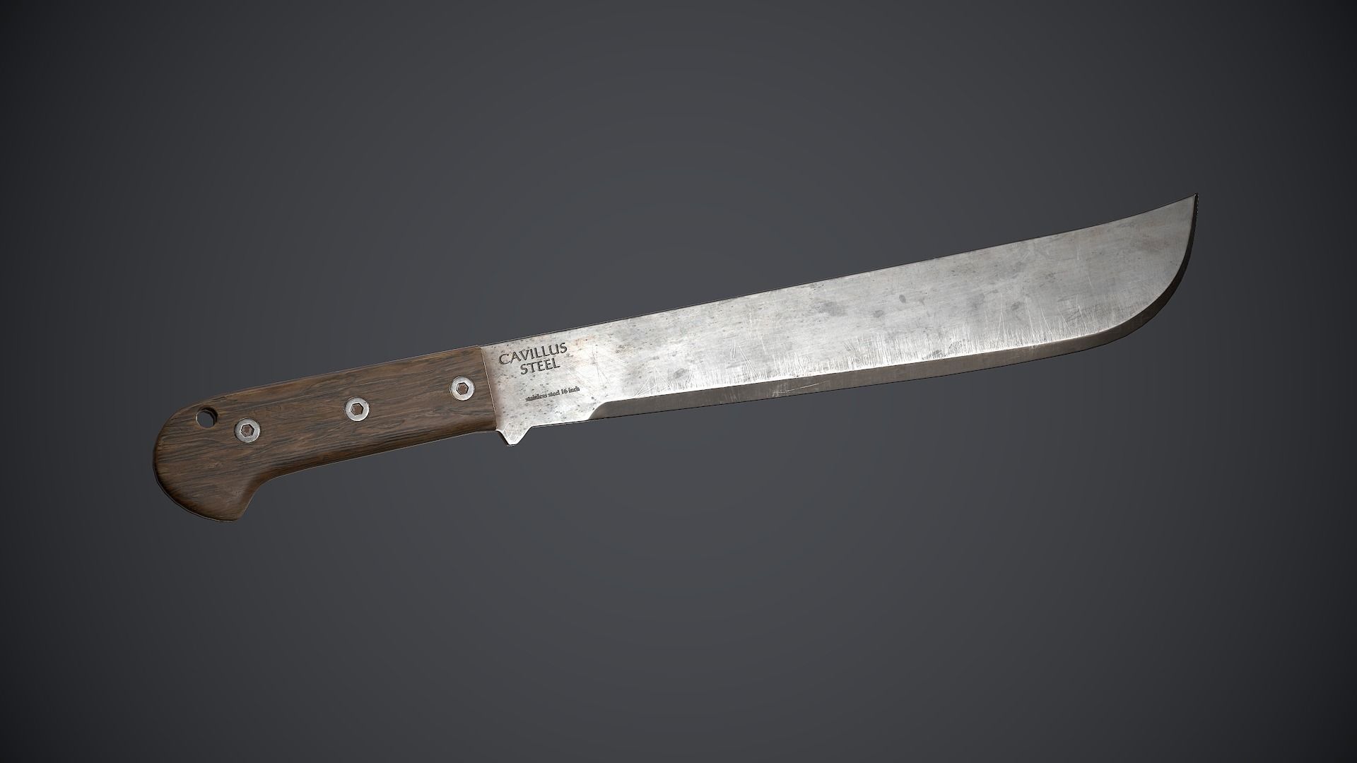 Machete knife Low-poly 3D model_6