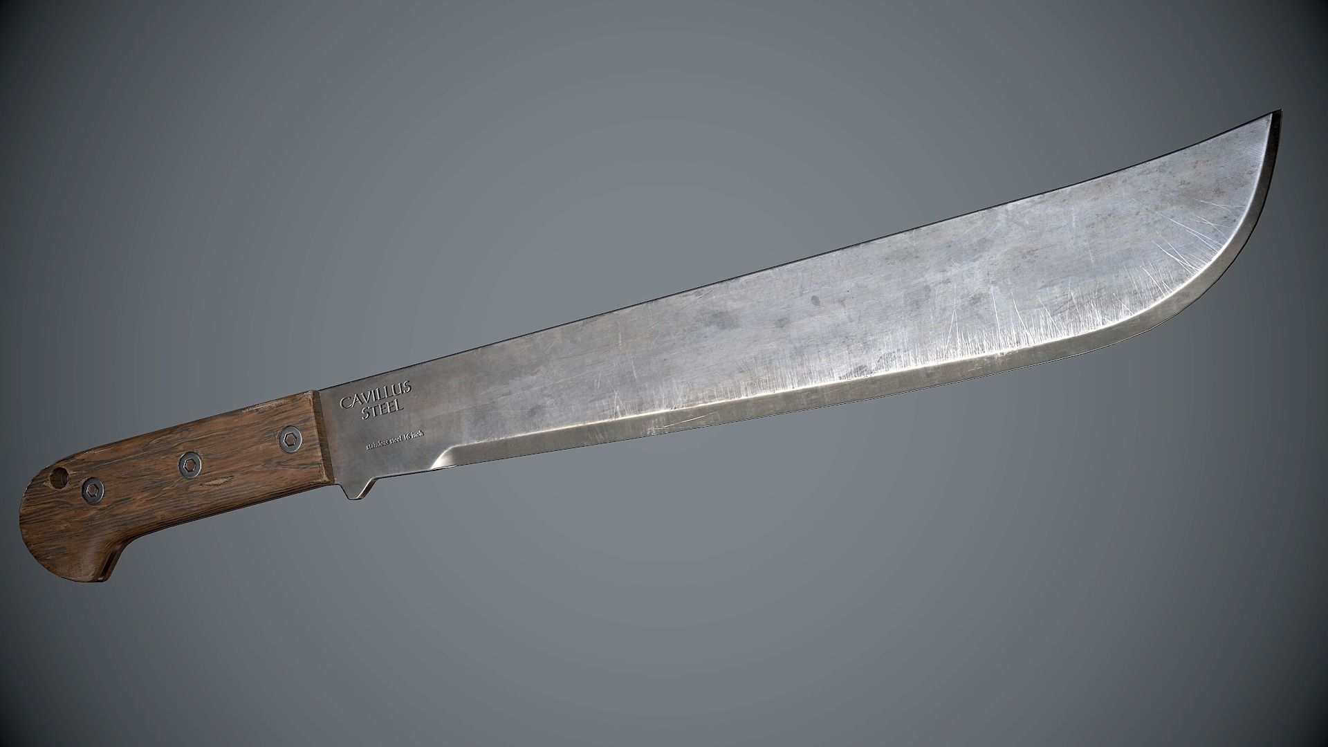 Machete knife Low-poly 3D model_1
