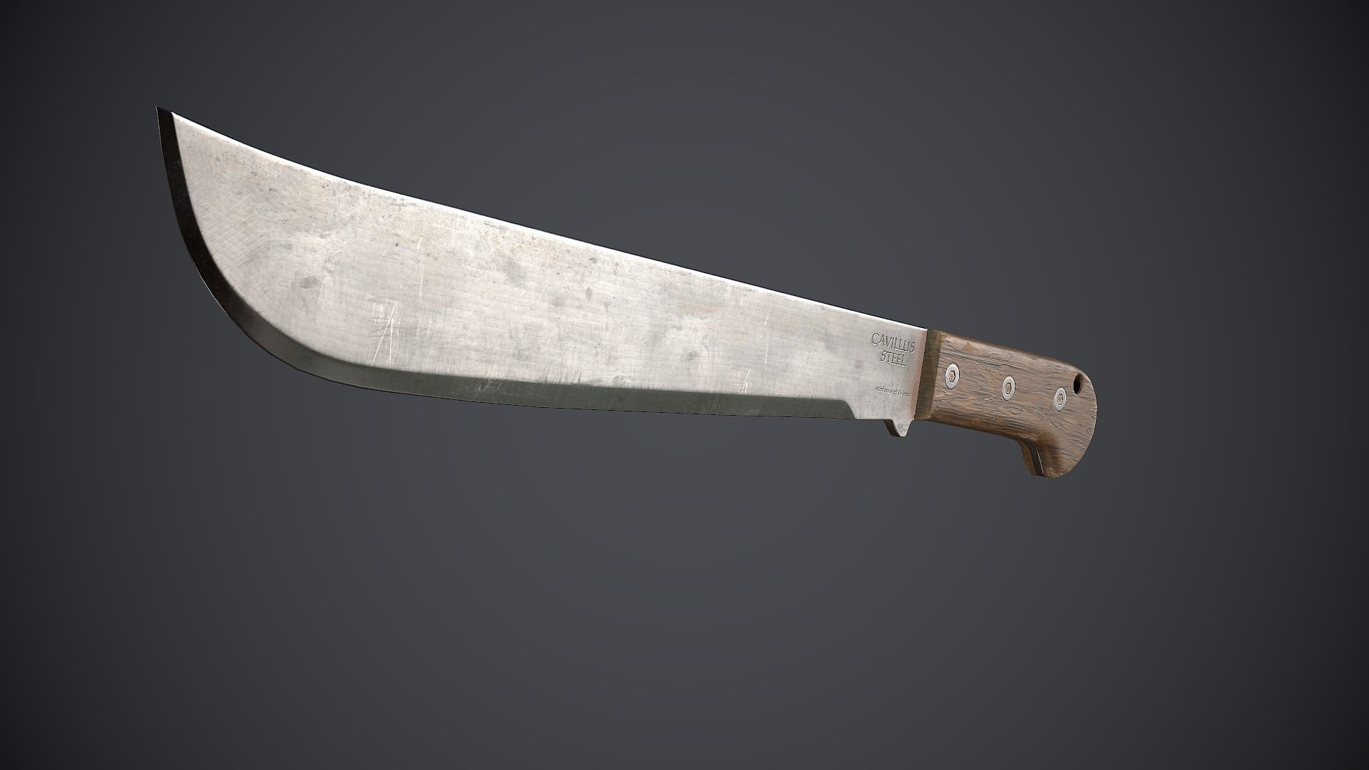 Machete knife Low-poly 3D model_10