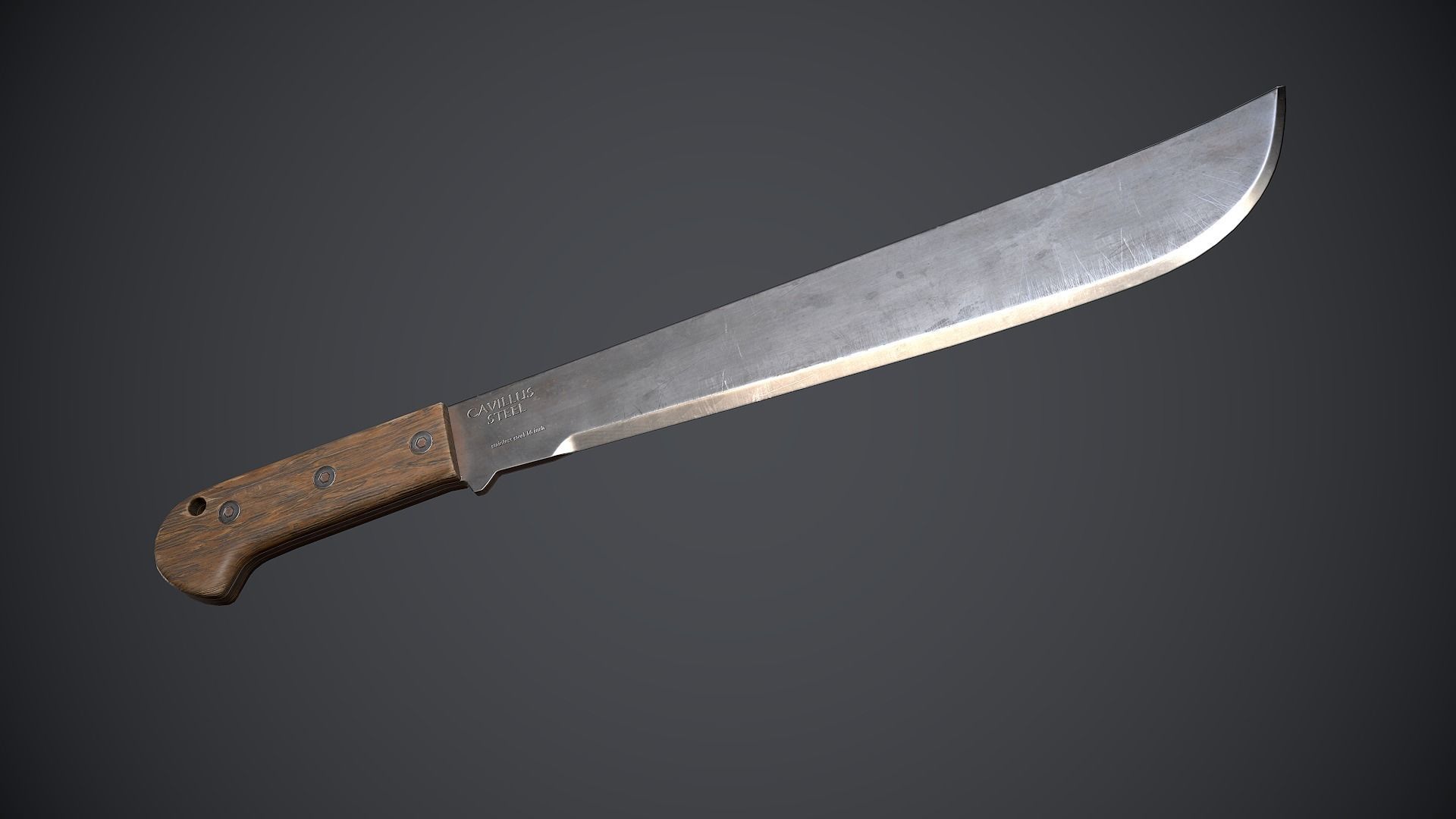 Machete knife Low-poly 3D model_9