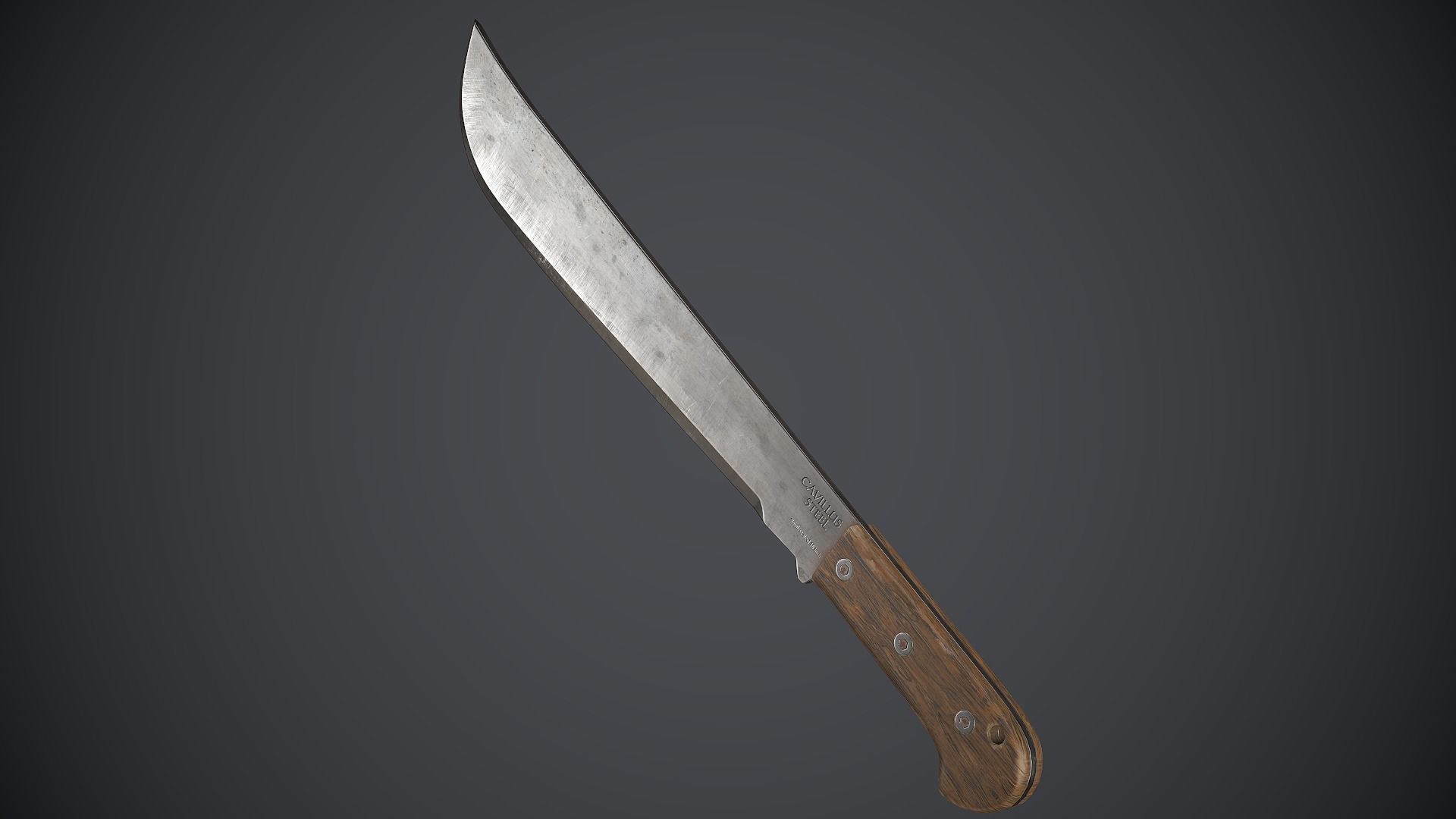 Machete knife Low-poly 3D model_16
