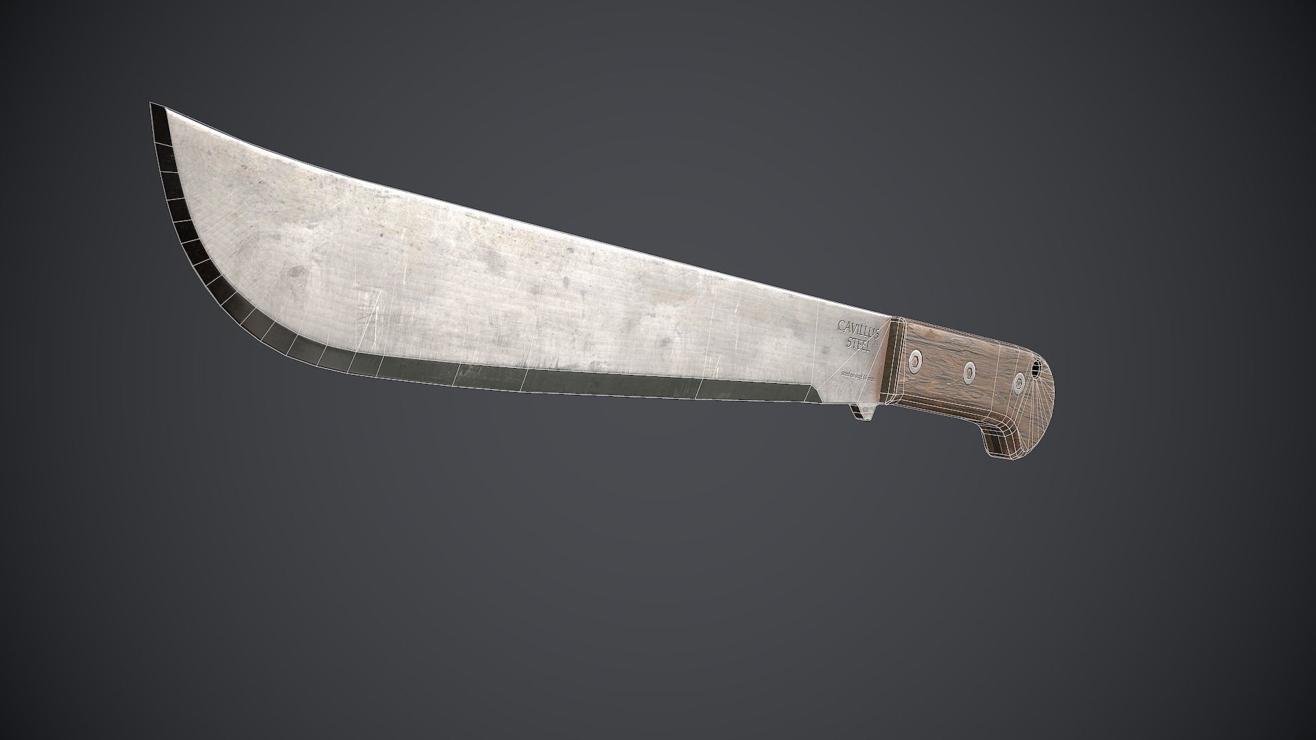 Machete knife Low-poly 3D model_11