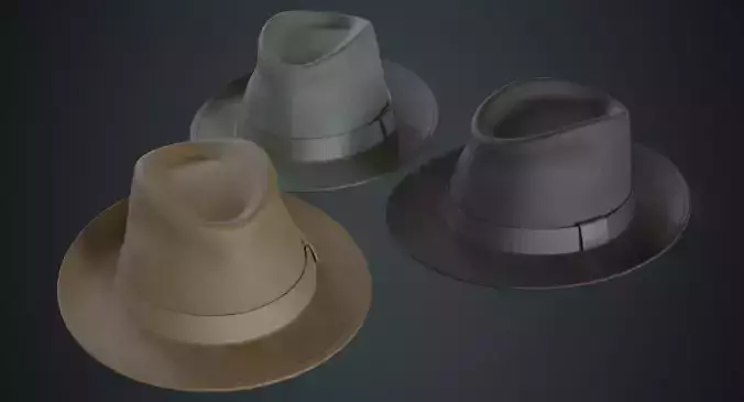 Fedora Hat 1A Low-poly 3D model
