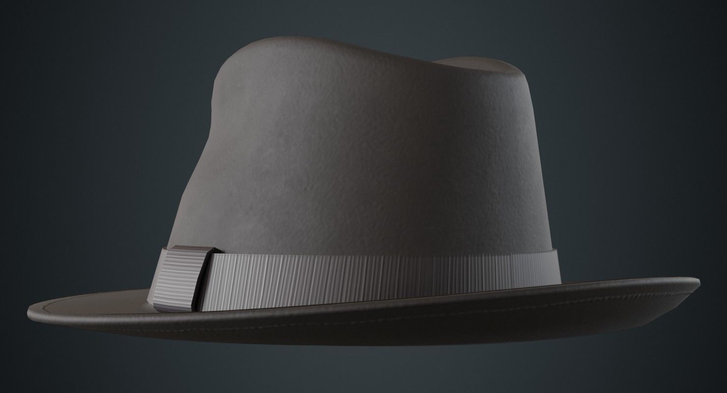 3D Model Fedora Hat 1A VR AR Low poly CGTrader