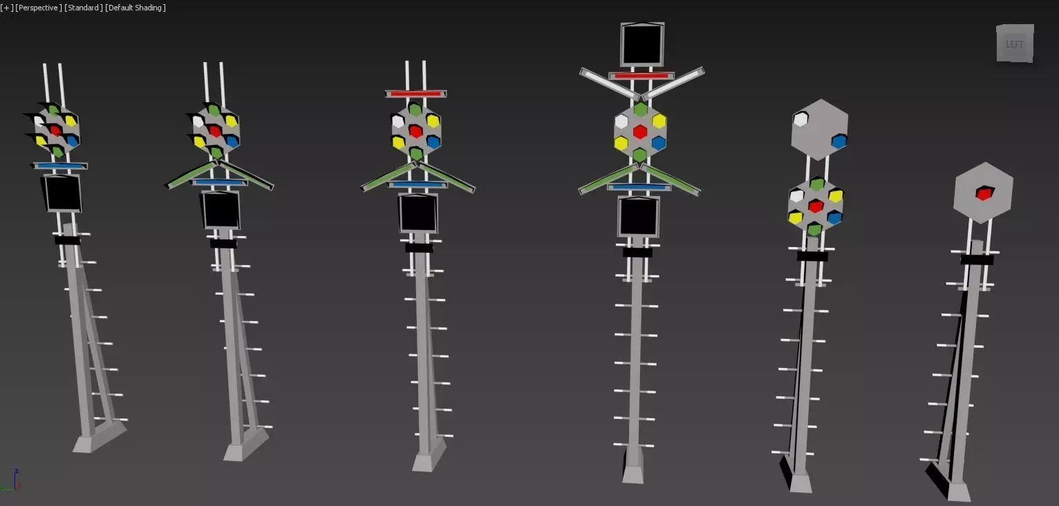SKC-HSS Train Signals Low-poly 3D model_0