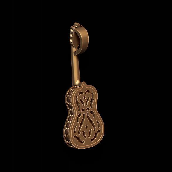 Guitar pendant with gems 3D print model_1