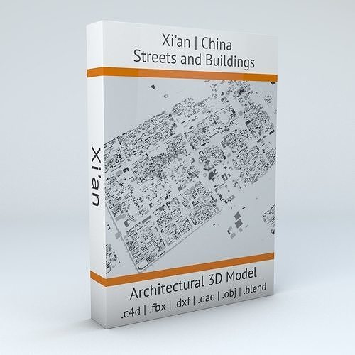Xian Streets and Buildings 3D model