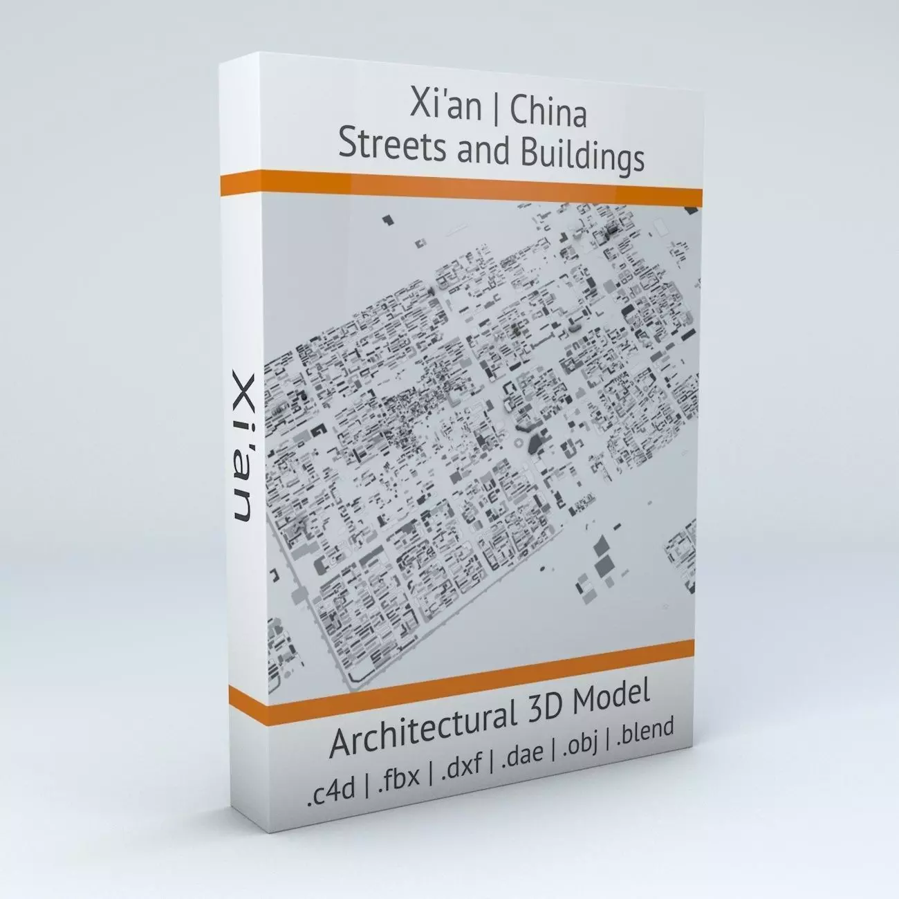 Xian Streets and Buildings 3D model_0