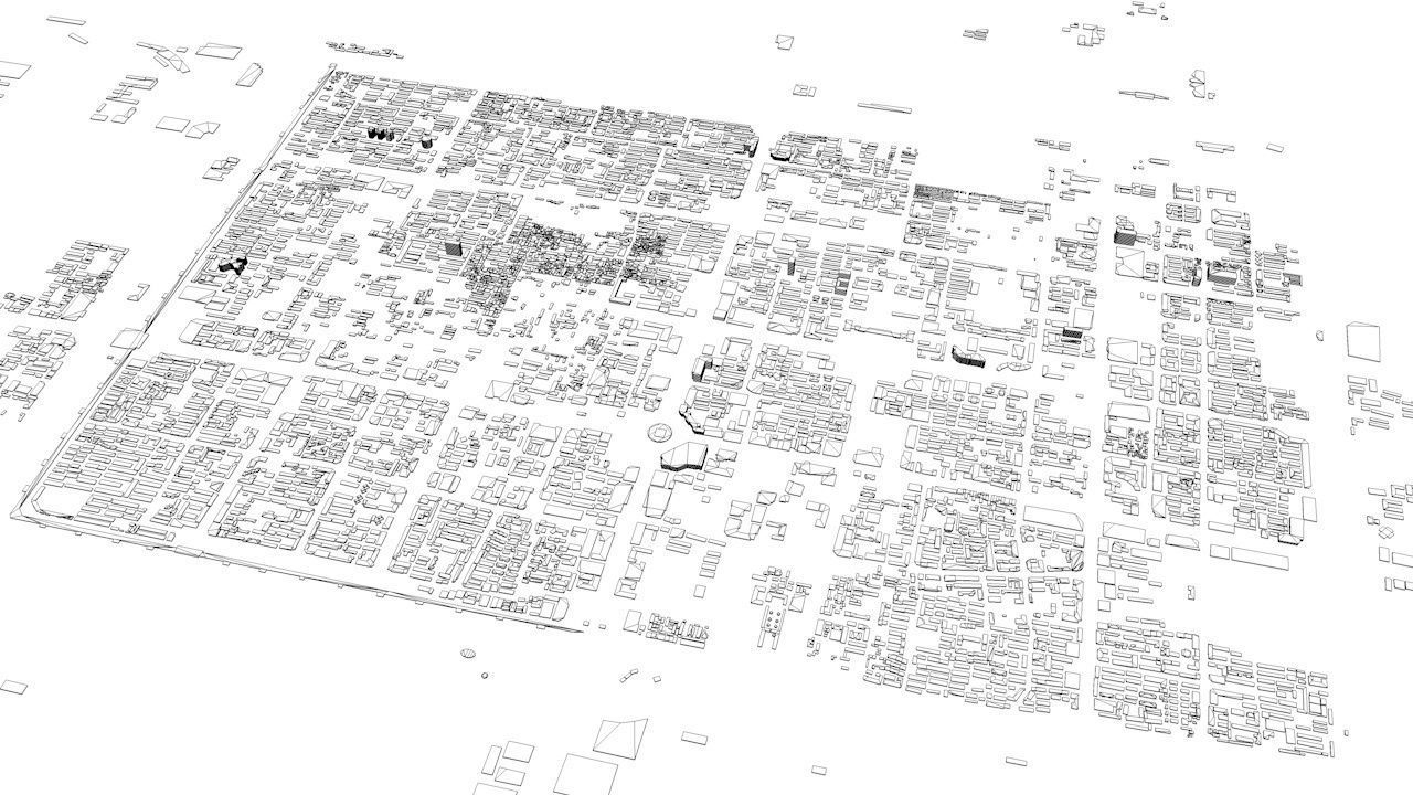 Xian Streets and Buildings 3D model_11