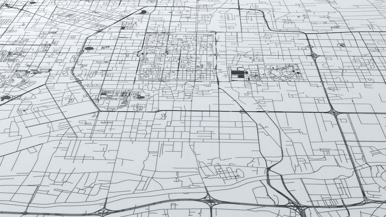 Xian Road Network and Streets 3D model_2