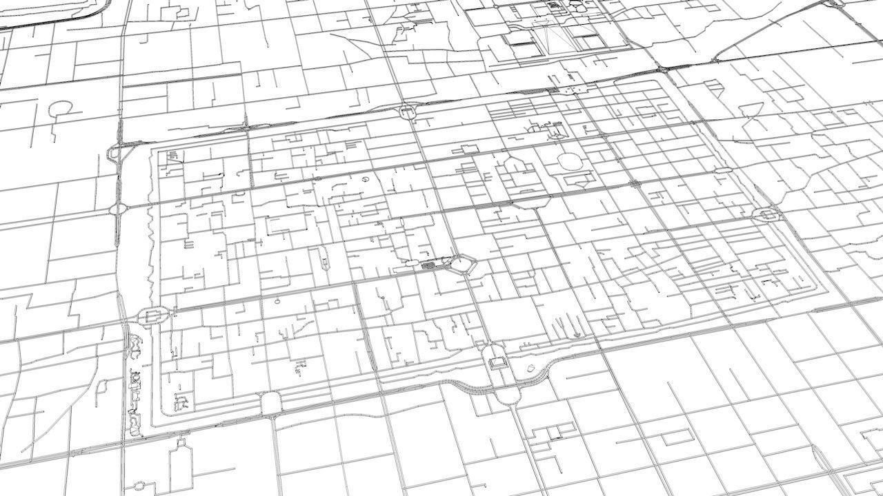 Xian Road Network and Streets 3D model_12