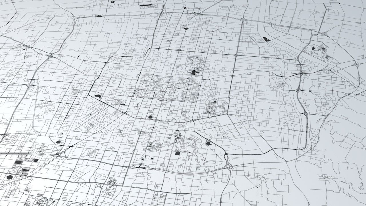 Xian Road Network and Streets 3D model_4