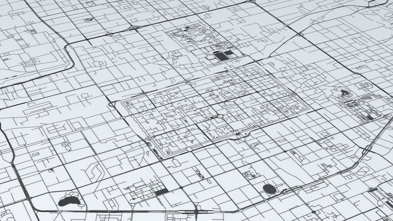Xian Road Network and Streets 3D model_5