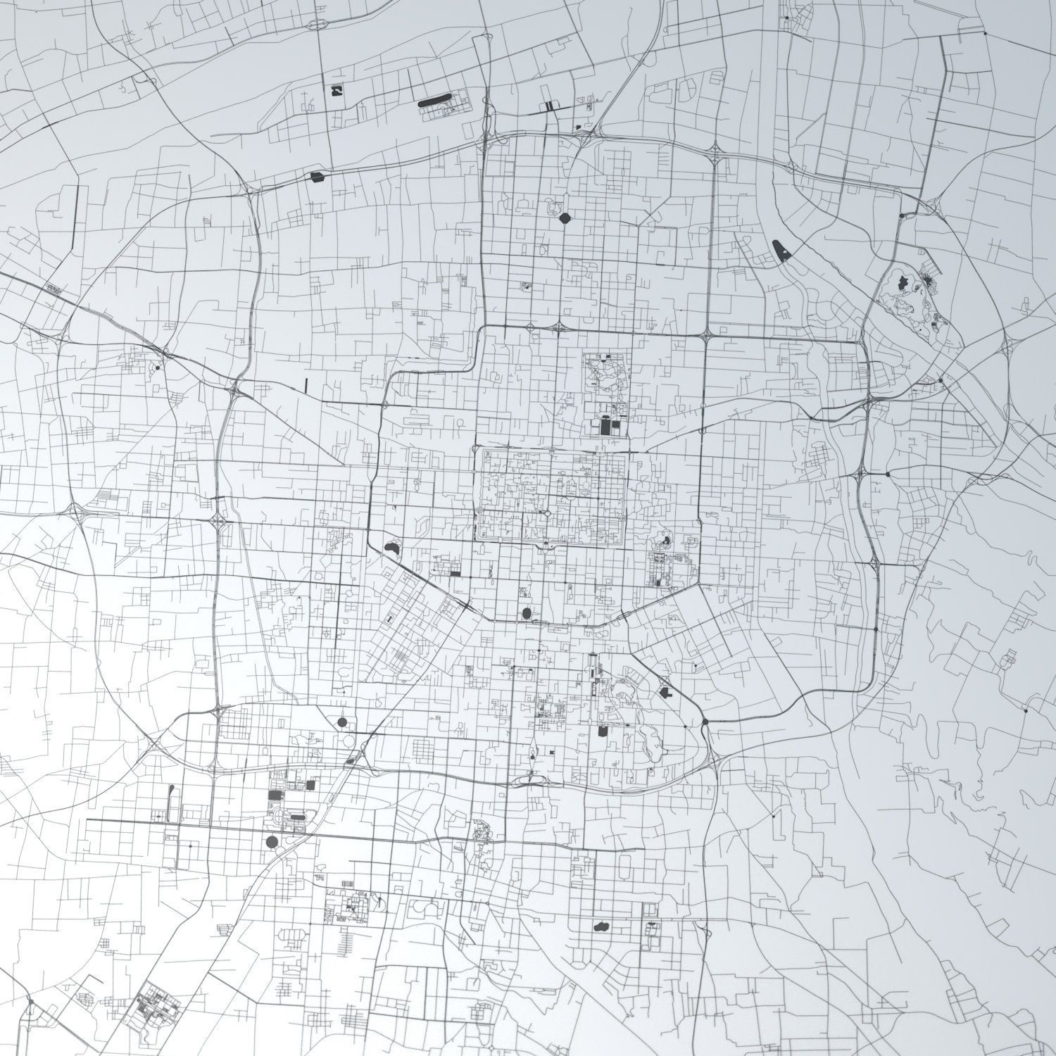 Xian Road Network and Streets 3D model_1