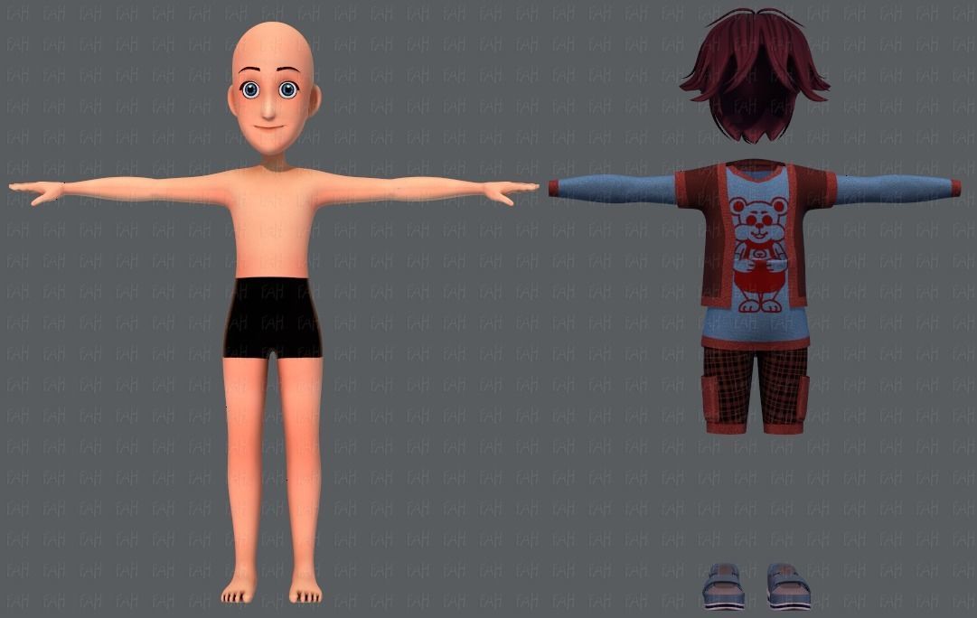 Base BoyV07 Clothing V01 Low-poly 3D model_1