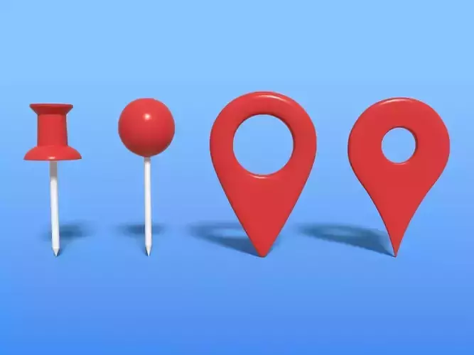 Map Pointer Low-poly 3D model