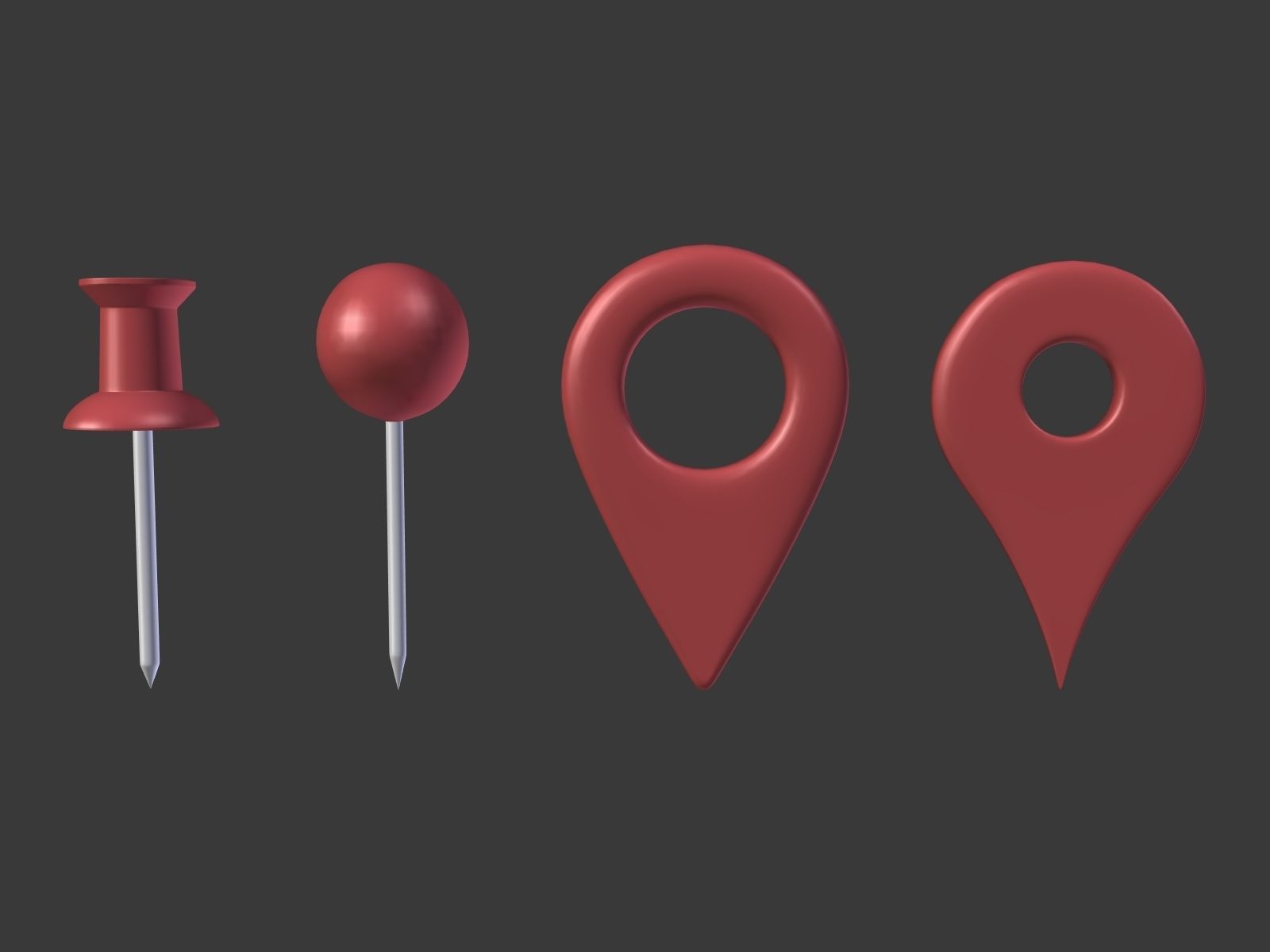 Map Pointer Low-poly 3D model_1
