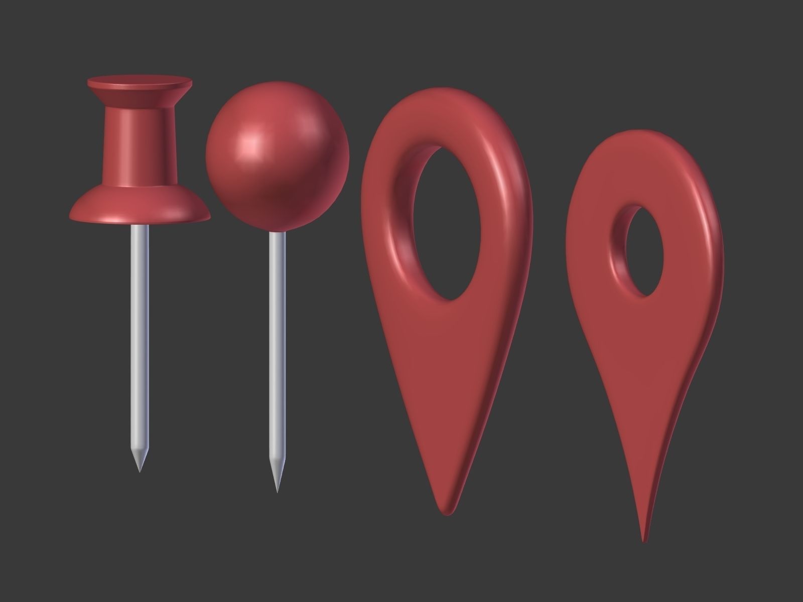 Map Pointer Low-poly 3D model_2