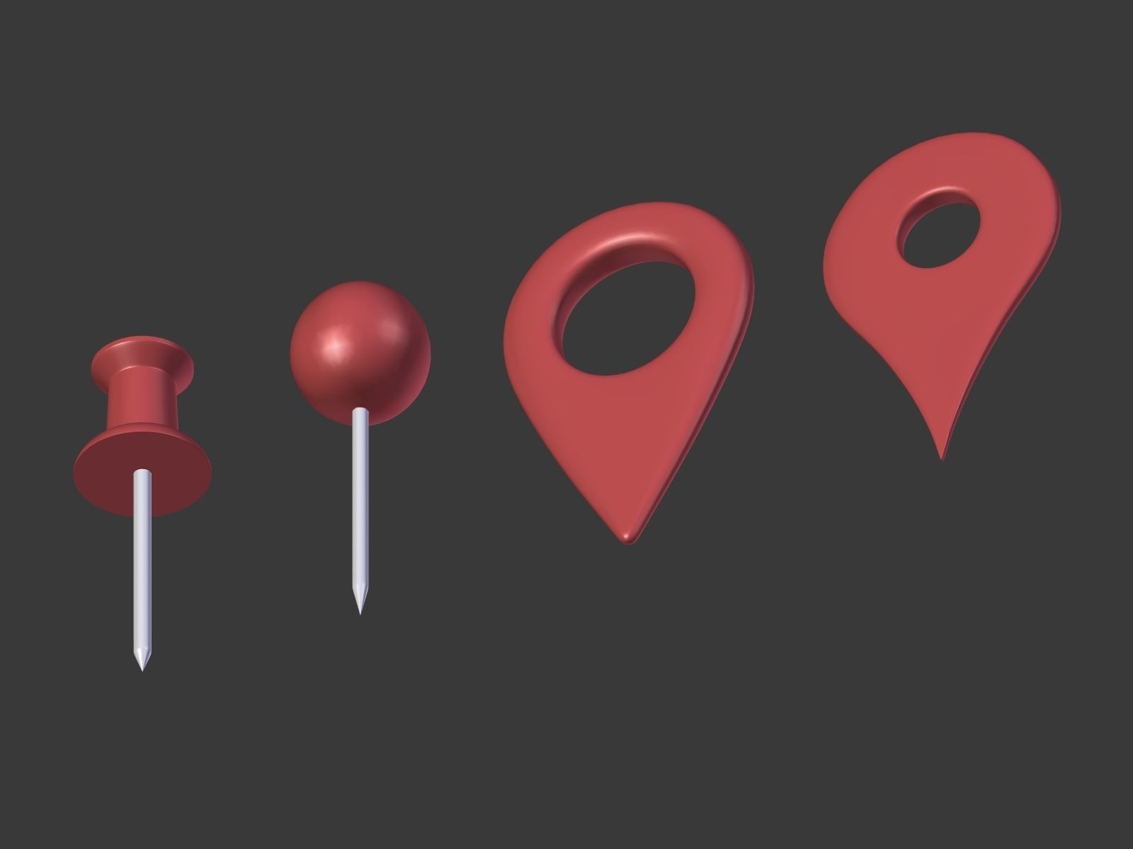 Map Pointer Low-poly 3D model_4