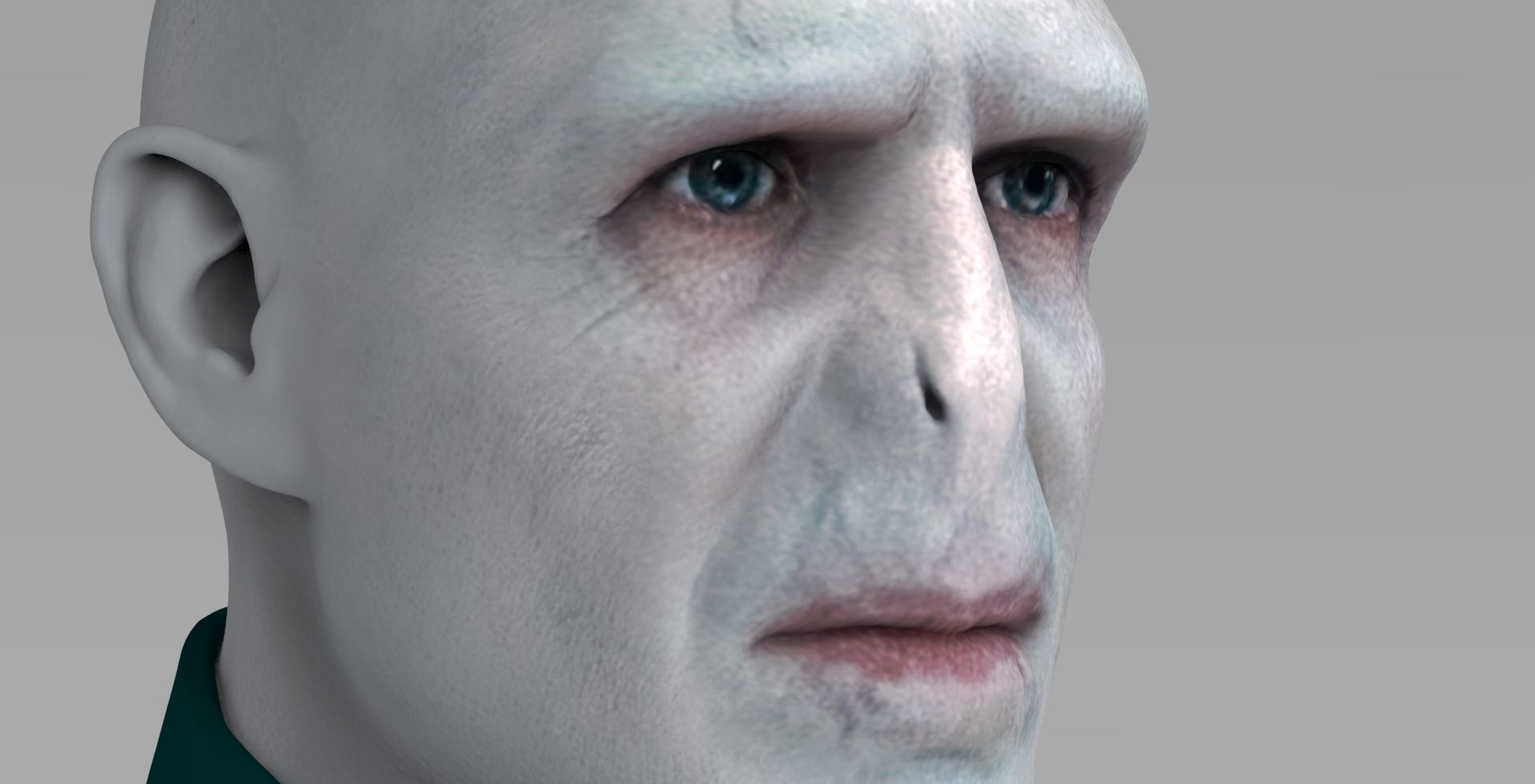 Lord Voldemort bust ready for full color 3D printing 3D print model_15