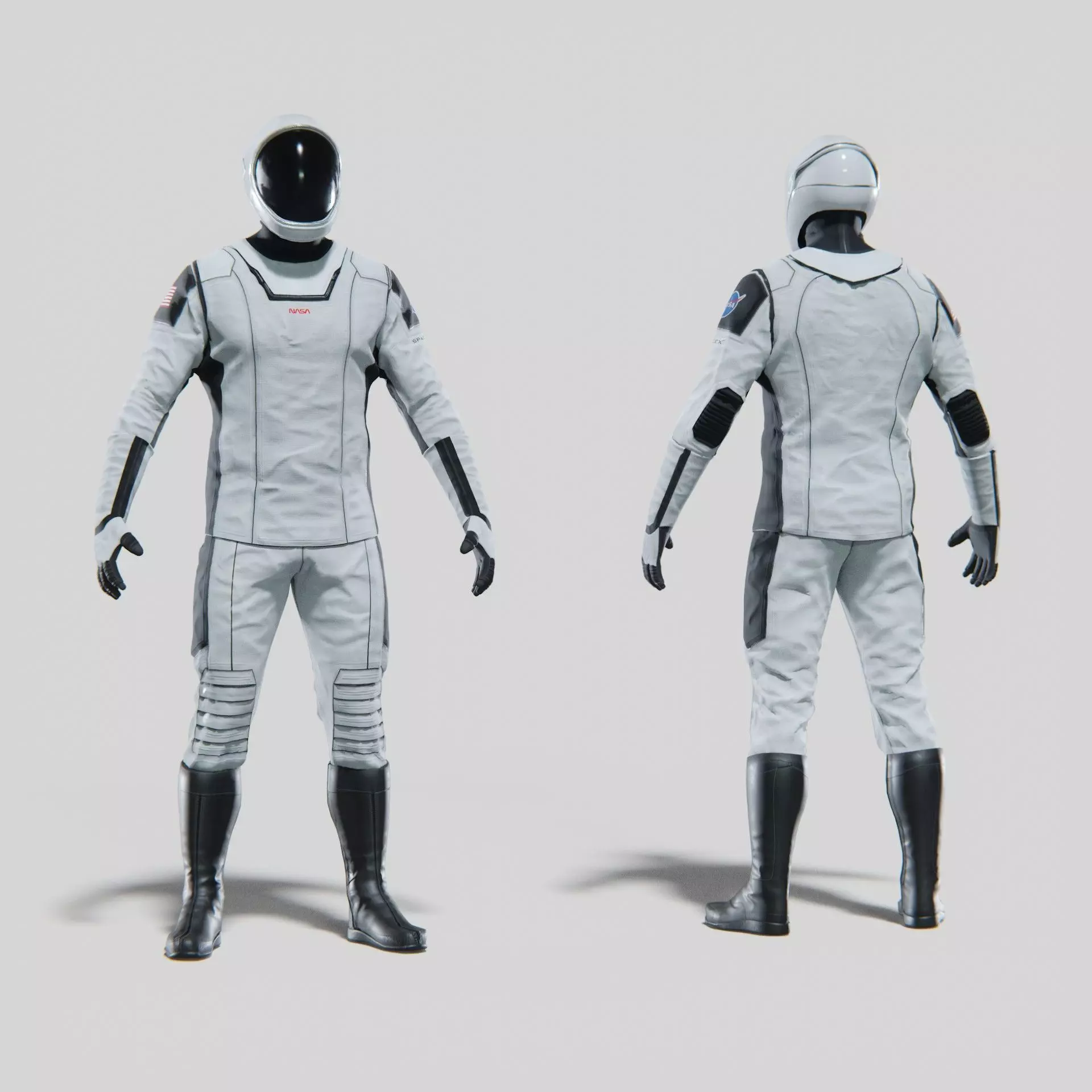 SpaceX Dragon Starman Spacesuit Rigged 3D model_0